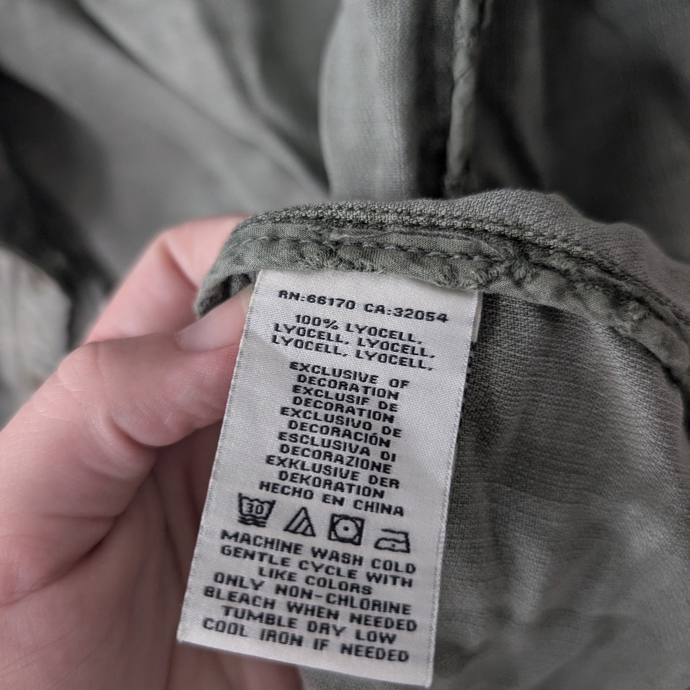 Anthropologie Marrakech Tombolo Utility‎ Vest Army Green Button Close - Picture 4 of 5